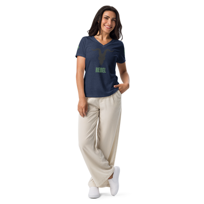 Savage Rebellion Relaxed V-Neck T-Shirt - Women