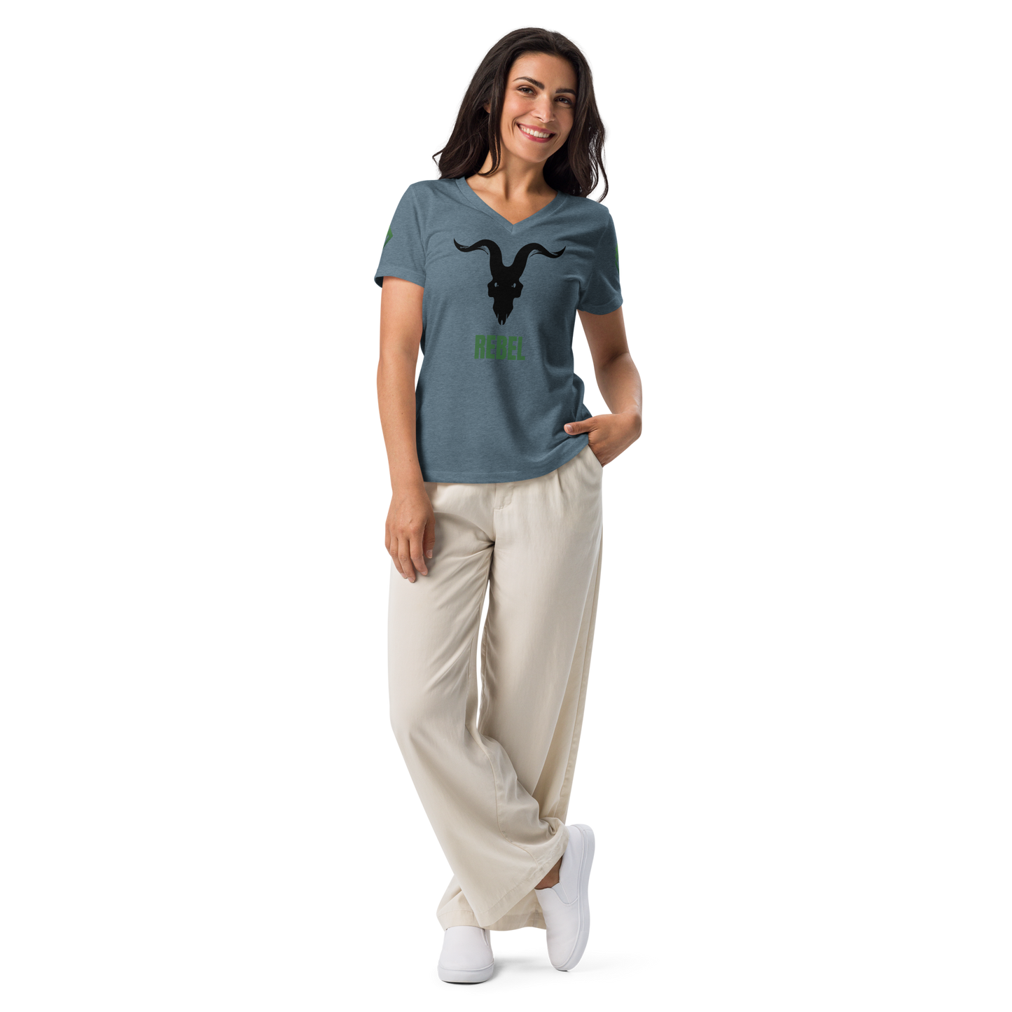 Savage Rebellion Relaxed V-Neck T-Shirt - Women